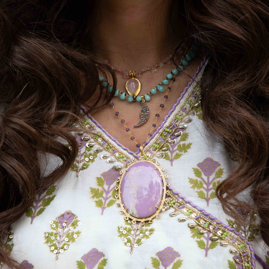 Thulite Pavé Necklace Sherie Boutik