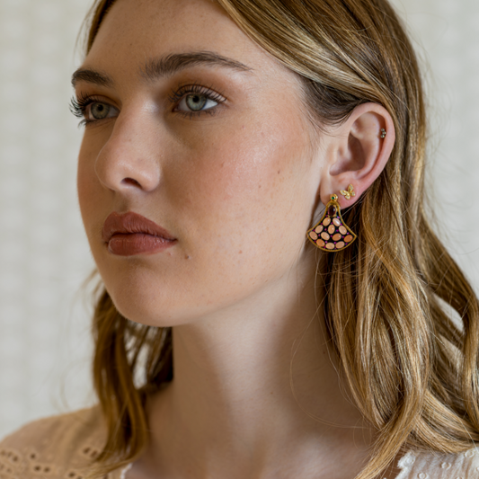 Pink Opal & Tourmaline Earrings Sherie Boutik