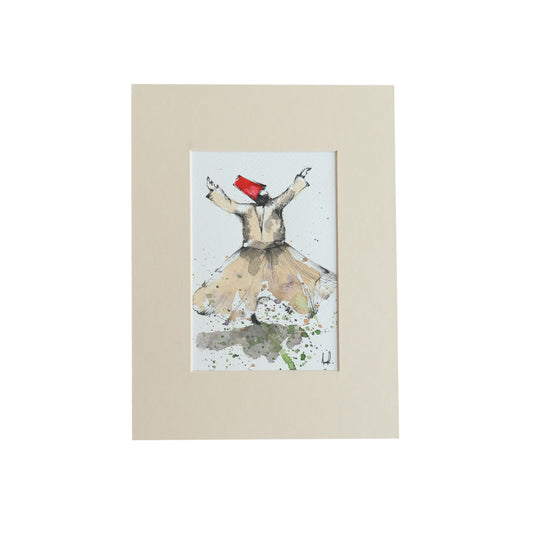 Sufi Watercolour + Mount Small Art Sherie Boutik