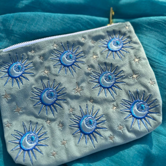 Essential Moon & Sun Embroidered Pouch Sherie Boutik