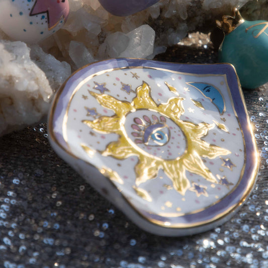 Evil Eye Yellow Sun Wall Decor