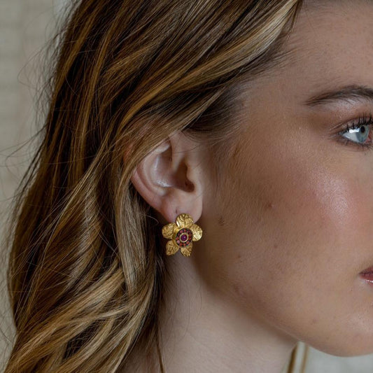 Turquoise Flower Earrings Sherie Boutik