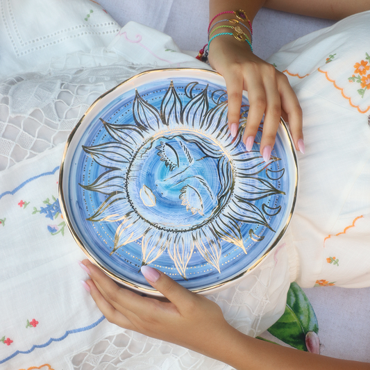 Lady Sun + Moon Waxing Ceramic Plate Sherie Boutik