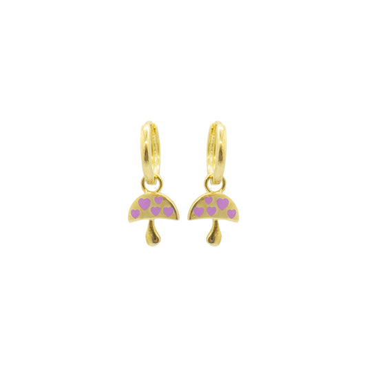 Mushroom Heart Hoops Earrings Sherie Boutik