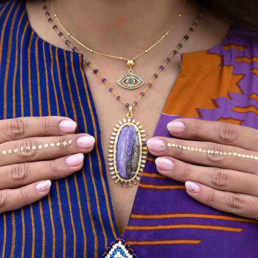 Purpurite Pavé Necklace Sherie Boutik