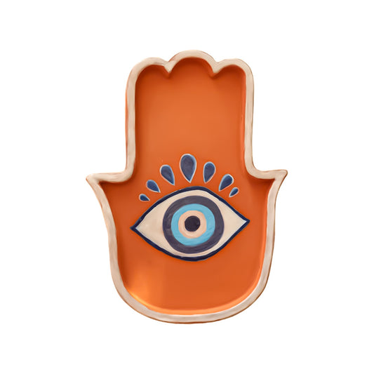Khamsa Terracotta | Blue Eye Ceramic Wall Décor