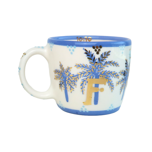 F Alphabet Palm Tree Mug