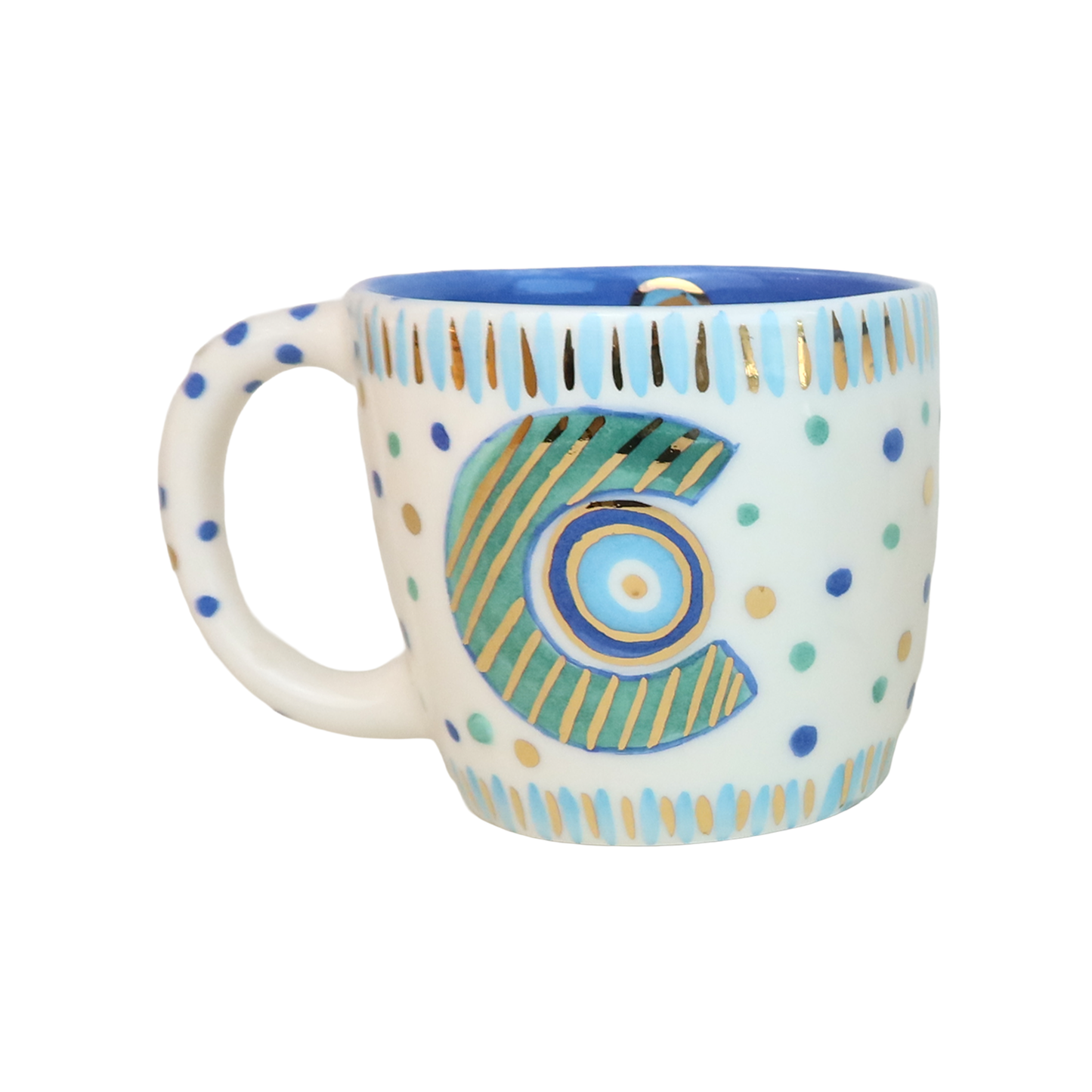 C Evil Eye Alphabet Mug Sherie Boutik