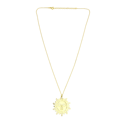 Sun face necklace
