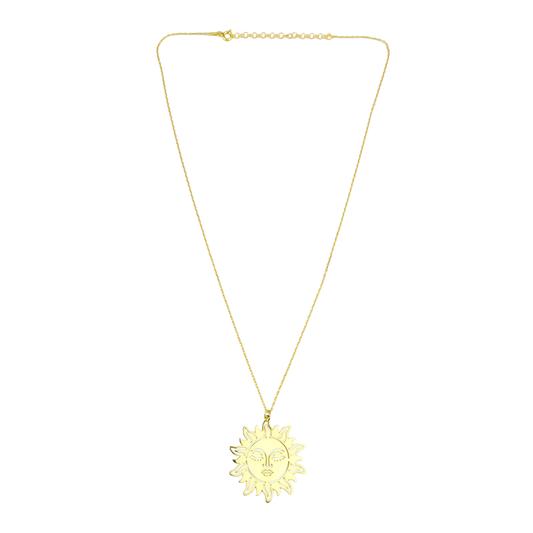 Sun face necklace