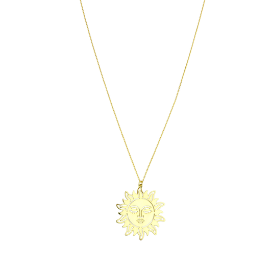 Sun face necklace