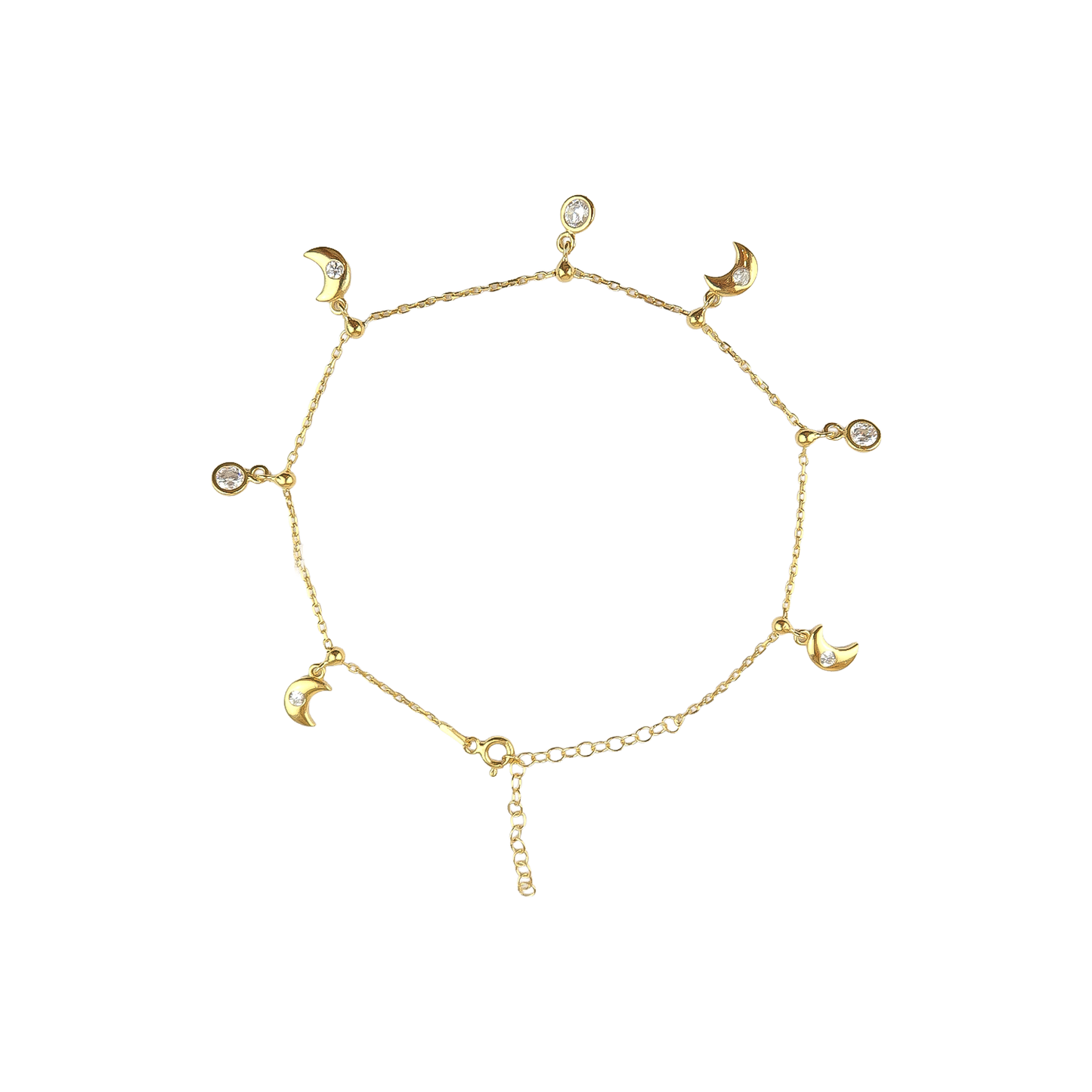 Moon  Crystal Charms  Anklet