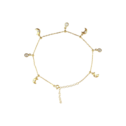 Moon  Crystal Charms  Anklet
