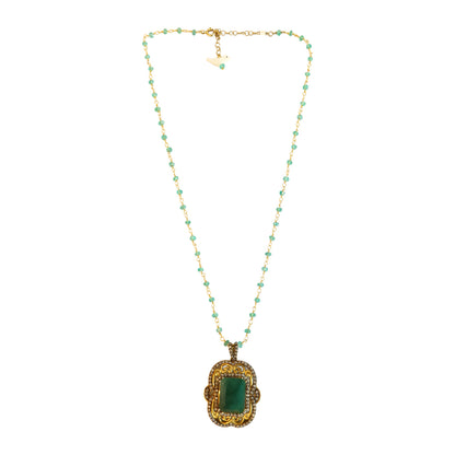 Emerald diamond necklace