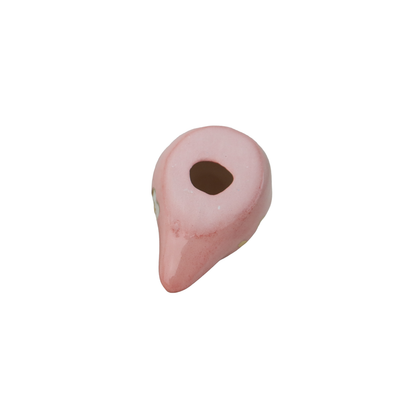 Bird  Pink  with white flower design B