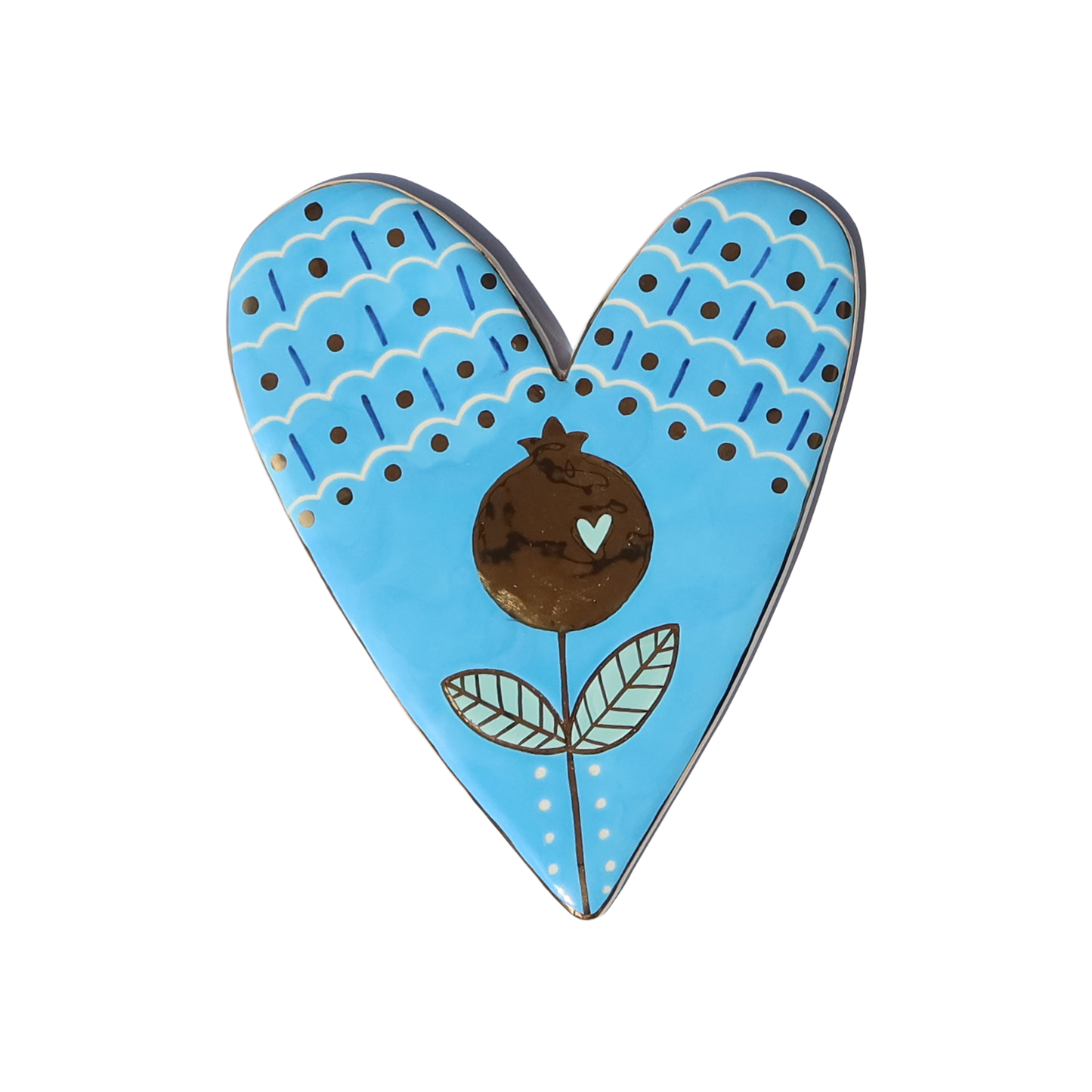 Wall Decor Heart golden pome