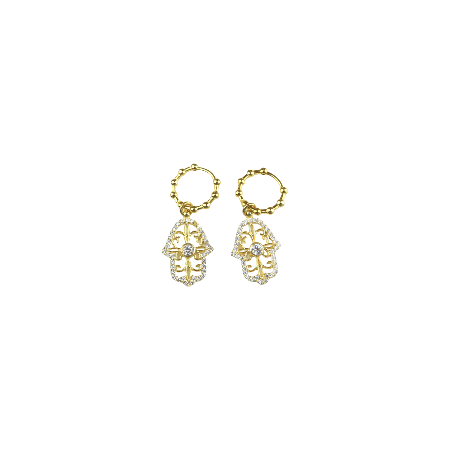 Earring Hoops Khamsa crystal