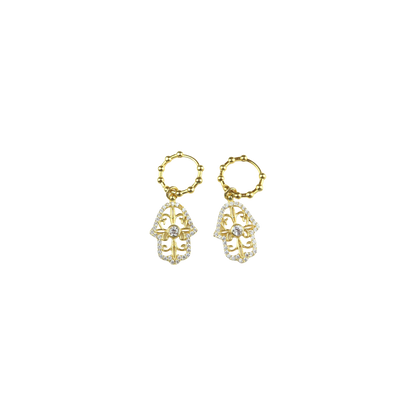 Earring Hoops Khamsa crystal