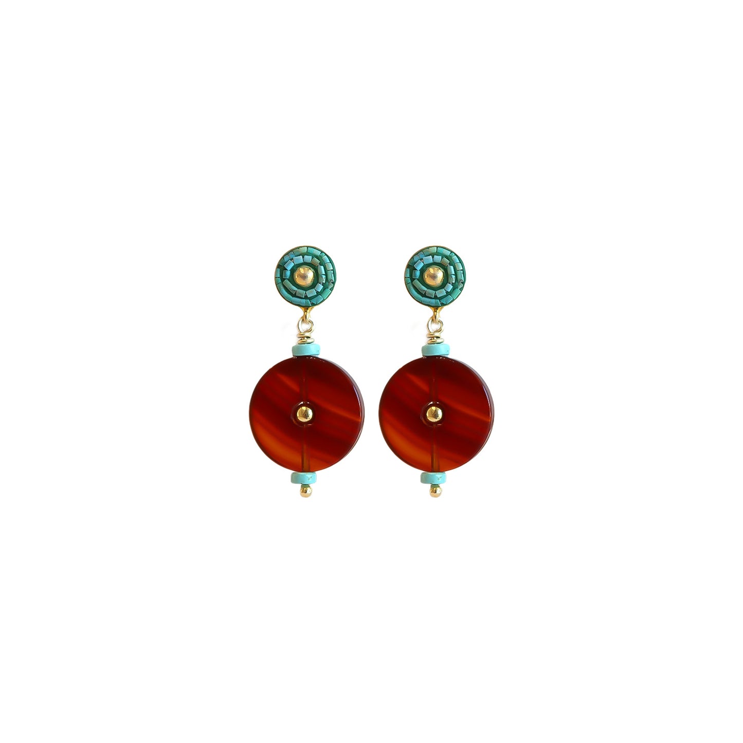Earring  Carnelian round  ER 2521