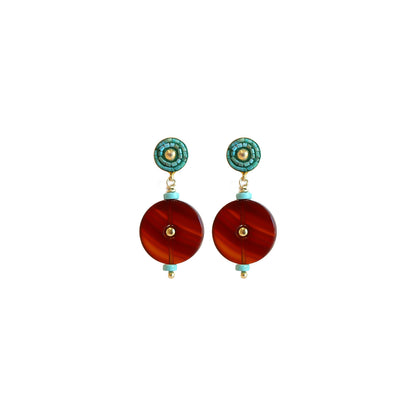 Earring  Carnelian round  ER 2521