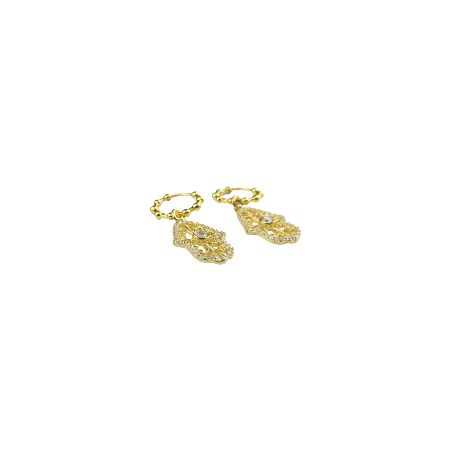 Earring Hoops Khamsa crystal