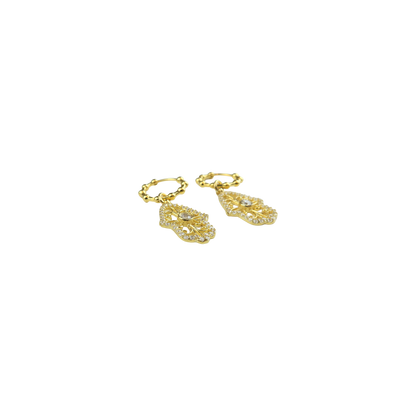 Earring Hoops Khamsa crystal