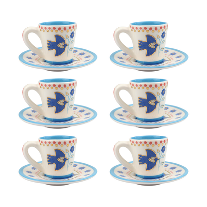 Falcon tea cup set blue