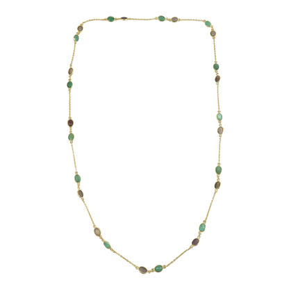 Long Necklace  Emerald / Opal