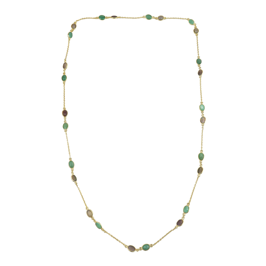 Long Necklace  Emerald / Opal