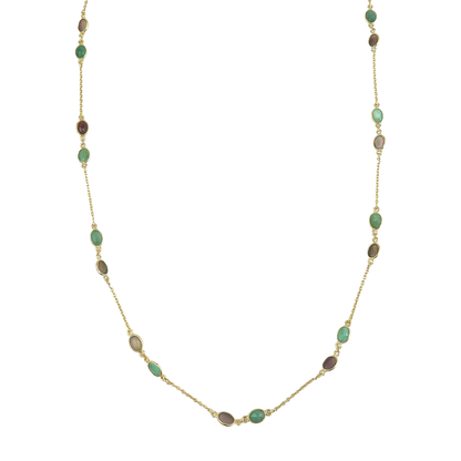 Long Necklace  Emerald / Opal