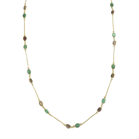 Long Necklace  Emerald / Opal