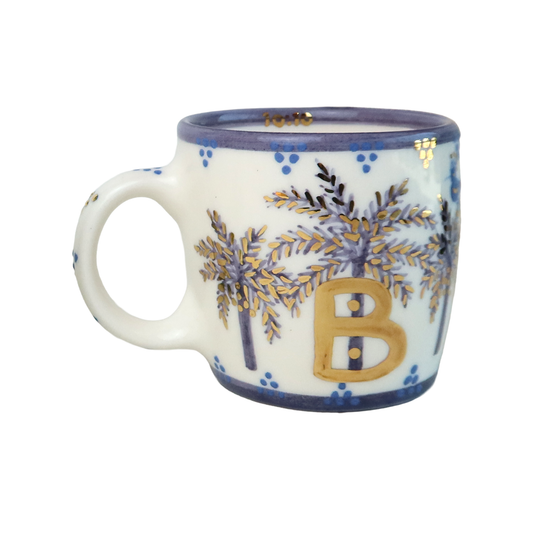 B Alphabet Palm Tree Mug