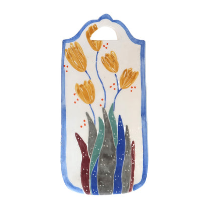 Floral Design Plate Creamy