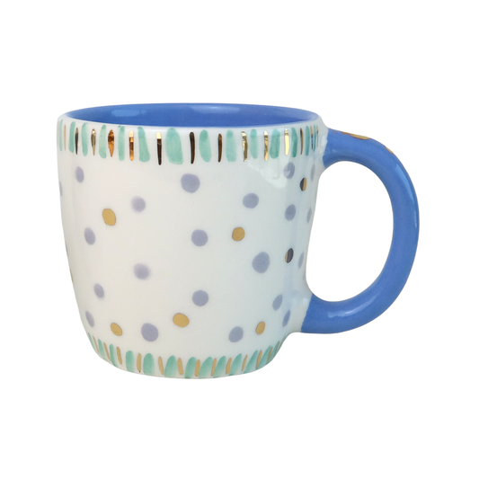 G Pomegranate Blue Handle Mug