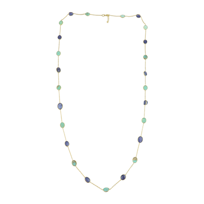 Long Necklace tanzanite /Turquoise