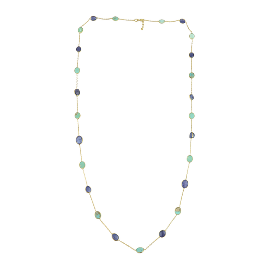 Long Necklace tanzanite /Turquoise