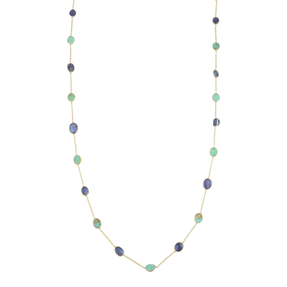 Long Necklace tanzanite /Turquoise