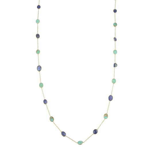 Long Necklace tanzanite /Turquoise