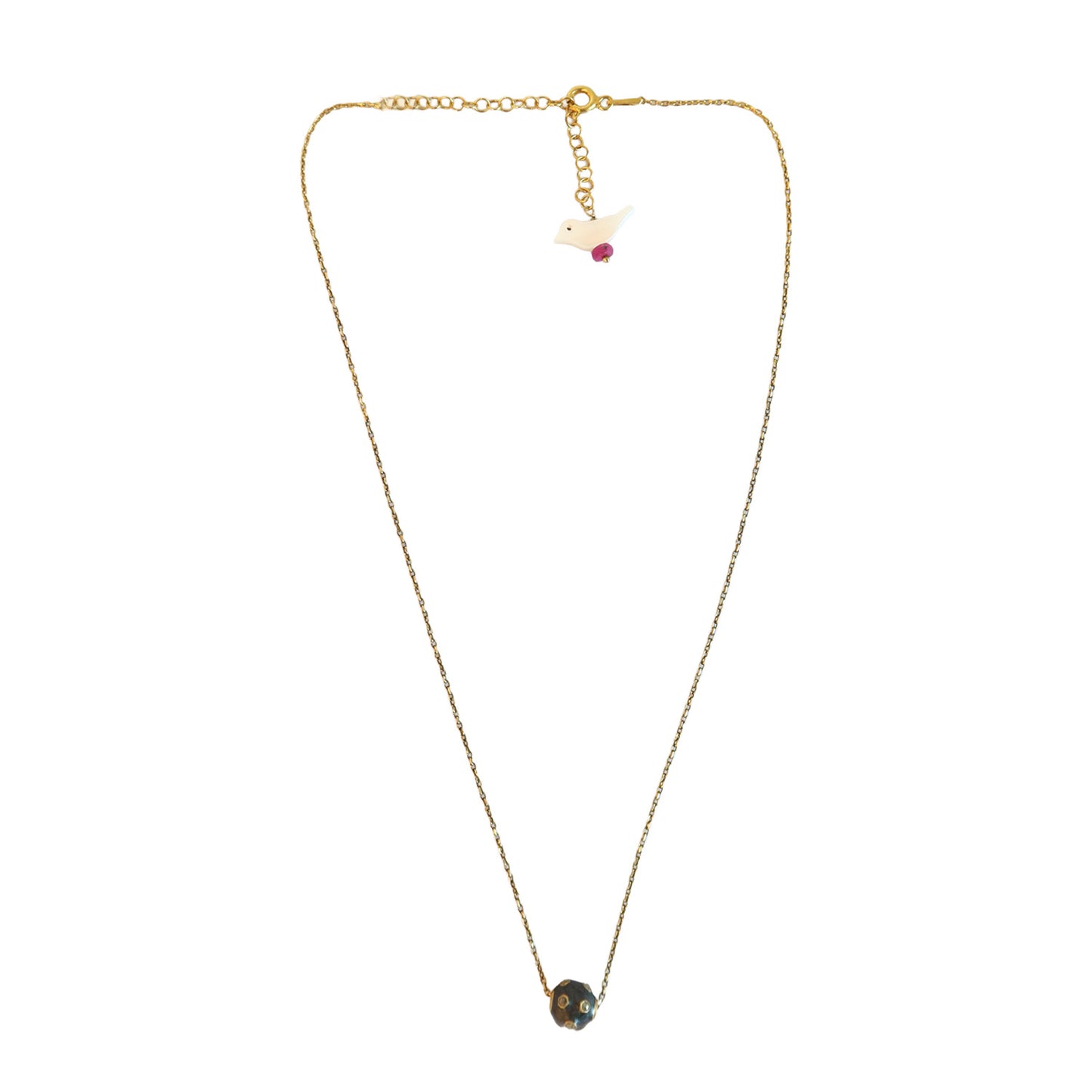 Black Ball Pave Diamond Necklace