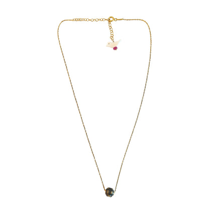 Black Ball Pave Diamond Necklace
