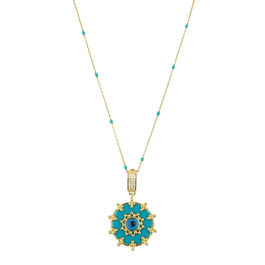 Geometric Enamel Eye & other  Designs -K-necklaces