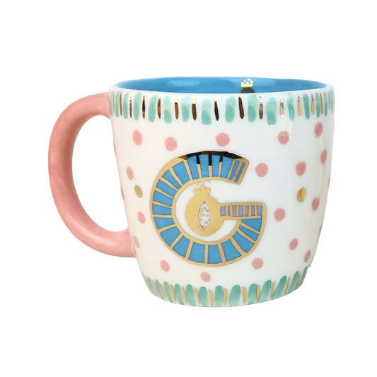 G Alphabet Mug Pink Handle