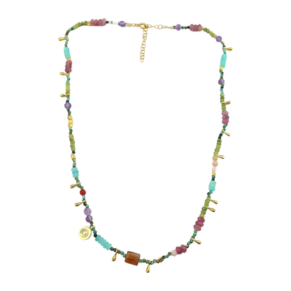 Multi stone beaded necklace