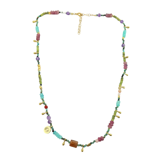 Multi stone beaded necklace