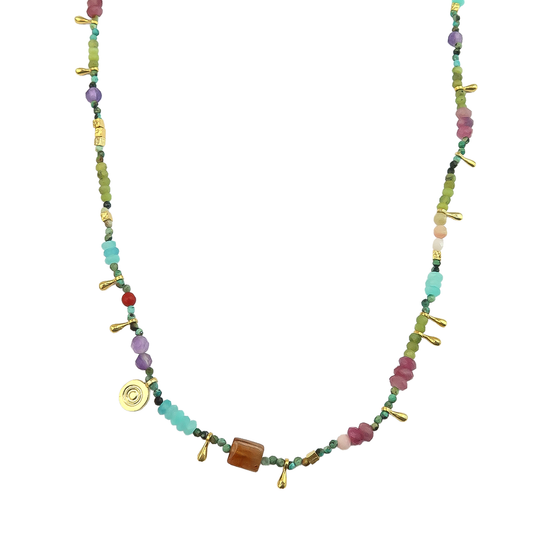 Multi stone beaded necklace