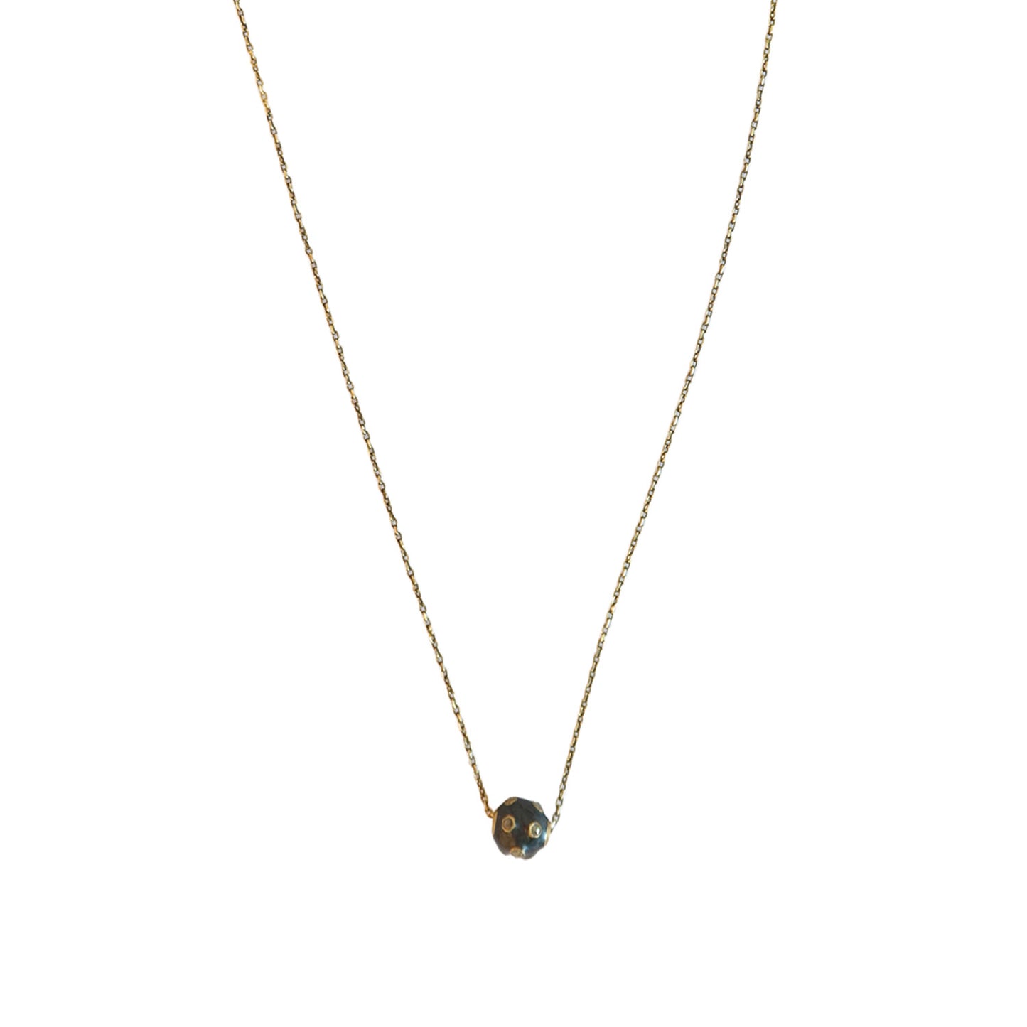 Black Ball Pave Diamond Necklace