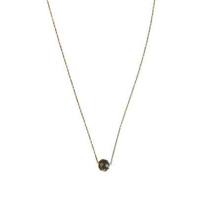 Black Ball Pave Diamond Necklace