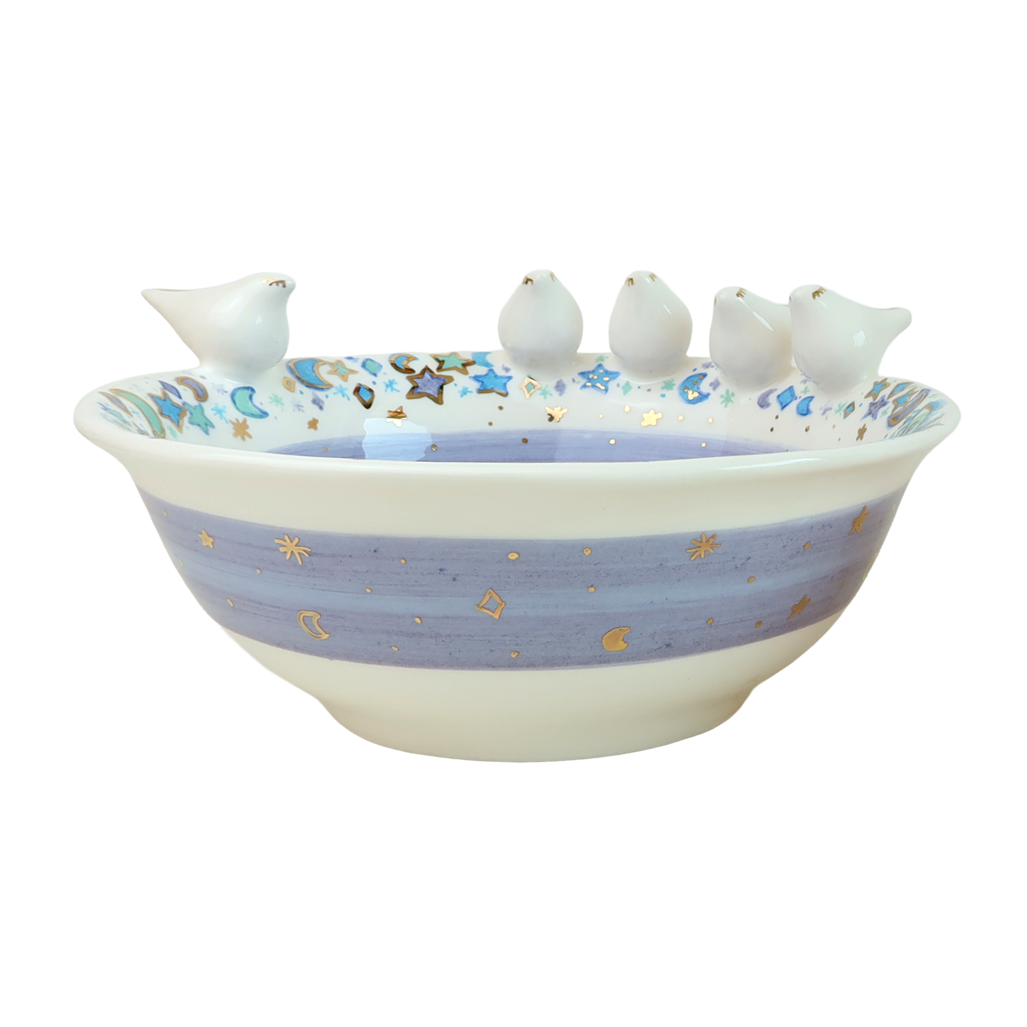 bowl  5 white 3d bird Sherie Boutik