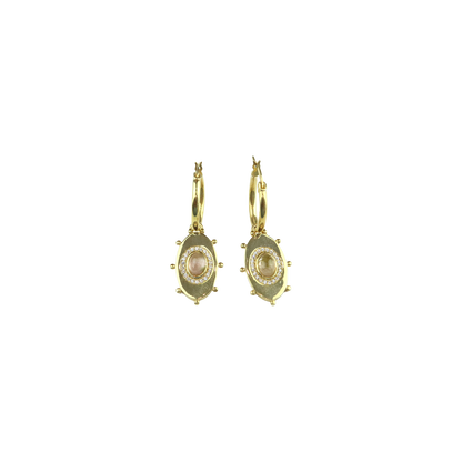 Earring Hoops oval eye crystal tourmaline