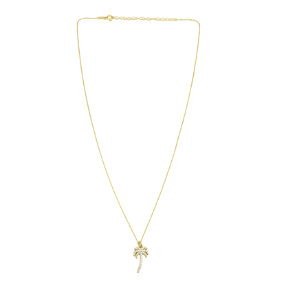 Palm tree crystal necklace